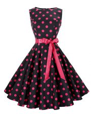  Red And Black Prom Dress Prom and Party with Sashes ribbons and Pattern Scoop Sleeveless Zipper