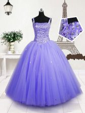 Discount Sleeveless Beading and Sequins Lace Up Little Girls Pageant Gowns