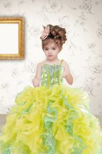  Sequins Ball Gowns Little Girls Pageant Dress Wholesale Multi-color Spaghetti Straps Organza Sleeveless Floor Length Lace Up