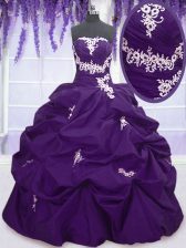 Purple Sweetheart Lace Up Appliques and Pick Ups 15th Birthday Dress Sleeveless