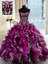  Multi-color Sweetheart Lace Up Beading and Appliques 15 Quinceanera Dress Sleeveless
