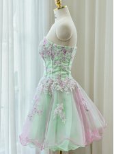 Multi-color Sleeveless Organza Zipper Prom Party Dress for Prom