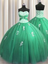 Sophisticated Sleeveless Beading and Appliques Lace Up Sweet 16 Dress