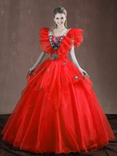  Sleeveless Appliques and Ruffles Lace Up Quinceanera Dresses
