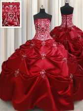  Sleeveless Lace Up Floor Length Beading and Pick Ups Quince Ball Gowns