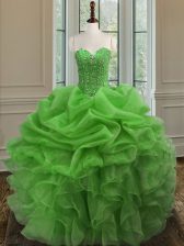  Sweetheart Neckline Beading and Ruffles Quinceanera Dresses Sleeveless Lace Up