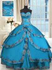 Gorgeous Sleeveless Beading and Embroidery and Ruffled Layers Lace Up Quinceanera Gown