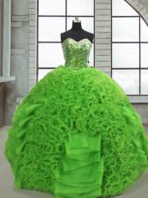 Romantic Sleeveless Beading and Ruffles Lace Up 15 Quinceanera Dress