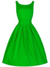 Modern Knee Length Green Dama Dress Scoop Sleeveless Lace Up