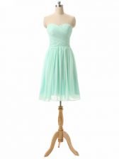  Apple Green Sweetheart Neckline Ruching Quinceanera Court of Honor Dress Sleeveless Lace Up