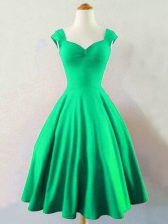 Gorgeous Ruching Dama Dress for Quinceanera Dark Green Lace Up Sleeveless Mini Length