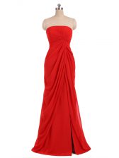 Luxurious Sleeveless Ruching Zipper Quinceanera Court of Honor Dress