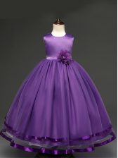  Floor Length Ball Gowns Sleeveless Purple Little Girls Pageant Dress Wholesale Zipper