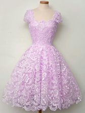  Straps Sleeveless Lace Up Quinceanera Court Dresses Lilac Lace