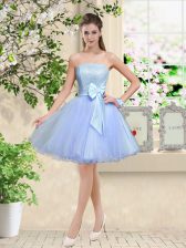 Gorgeous Sleeveless Lace Up Knee Length Lace and Belt Quinceanera Court Dresses