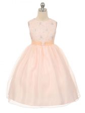 Graceful Baby Pink Sleeveless Beading Knee Length Party Dresses