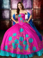  Floor Length Multi-color Quinceanera Dresses Strapless Sleeveless Lace Up
