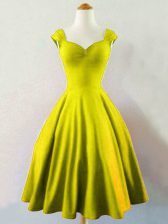 Glamorous Taffeta Straps Sleeveless Lace Up Ruching Vestidos de Damas in Olive Green