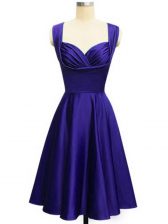  Knee Length Purple Quinceanera Court Dresses Straps Sleeveless Lace Up