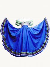 Flare Royal Blue Ball Gowns Off The Shoulder Short Sleeves Taffeta Floor Length Lace Up Ruffled Layers Vestidos de Quinceanera