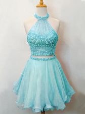 Ideal Sleeveless Beading Lace Up Quinceanera Court Dresses