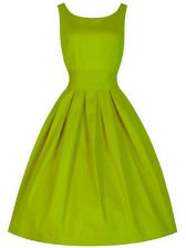 Sexy Olive Green Scoop Lace Up Ruching Quinceanera Dama Dress Sleeveless