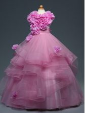 Most Popular Floor Length Ball Gowns Sleeveless Lilac Little Girls Pageant Dress Lace Up
