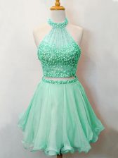  Sleeveless Beading Lace Up Dama Dress for Quinceanera