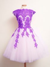 Colorful Multi-color Lace Up Scalloped Appliques Damas Dress Tulle Sleeveless