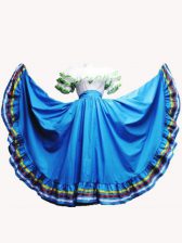  Floor Length Baby Blue Quinceanera Gown Taffeta Short Sleeves Ruffled Layers