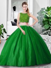 Extravagant Tulle Sleeveless Floor Length Sweet 16 Quinceanera Dress and Lace and Ruching