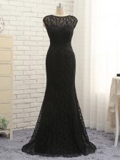  Black Sleeveless Lace and Appliques Zipper 