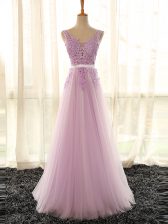  Lilac Sleeveless Tulle Lace Up Quinceanera Court Dresses for Prom and Party and Wedding Party
