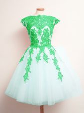  Mini Length A-line Sleeveless White Quinceanera Court Dresses Lace Up