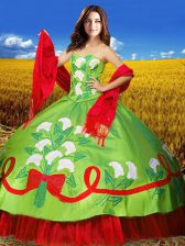 New Arrival Sweetheart Sleeveless Lace Up Sweet 16 Quinceanera Dress Multi-color Taffeta
