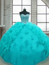  Sleeveless Beading and Appliques and Pick Ups Lace Up Sweet 16 Quinceanera Dress