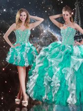 Fancy Ball Gowns Quinceanera Gowns Multi-color Sweetheart Organza Sleeveless Floor Length Lace Up