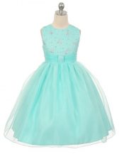 Custom Design Apple Green Sleeveless Knee Length Beading Lace Up Little Girls Pageant Dress