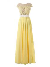 Top Selling Sleeveless Side Zipper Floor Length Lace and Appliques 