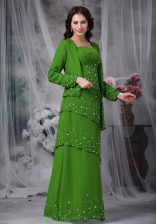 Admirable Green Straps Neckline Beading Prom Dress Sleeveless Zipper