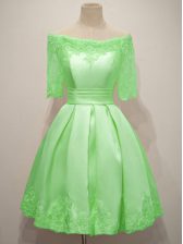  Half Sleeves Taffeta Lace Up Quinceanera Dama Dress for Prom and Party and Wedding Party