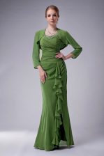  Beading Dress for Prom Green Zipper Sleeveless Floor Length