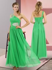 Custom Design Sleeveless Beading Lace Up Prom Evening Gown