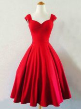 Suitable Red Taffeta Lace Up Court Dresses for Sweet 16 Sleeveless Mini Length Ruching