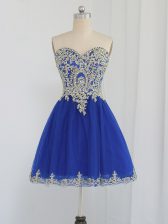 Ideal Royal Blue Sweetheart Neckline Beading Evening Dress Sleeveless Zipper