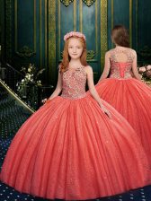 Beautiful Sleeveless Appliques Lace Up Girls Pageant Dresses