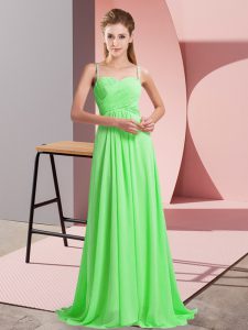  Criss Cross Prom Dress for Prom and Party with Beading Sweep Train