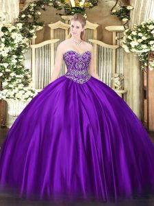  Sleeveless Lace Up Floor Length Beading 15th Birthday Dress