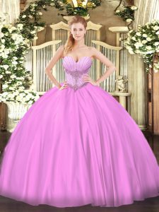  Satin Sleeveless Floor Length Quinceanera Gown and Beading