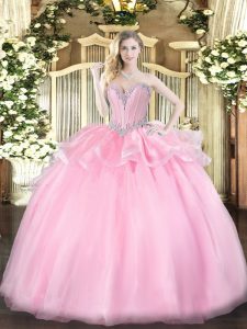 New Arrival Sleeveless Beading Lace Up 15 Quinceanera Dress